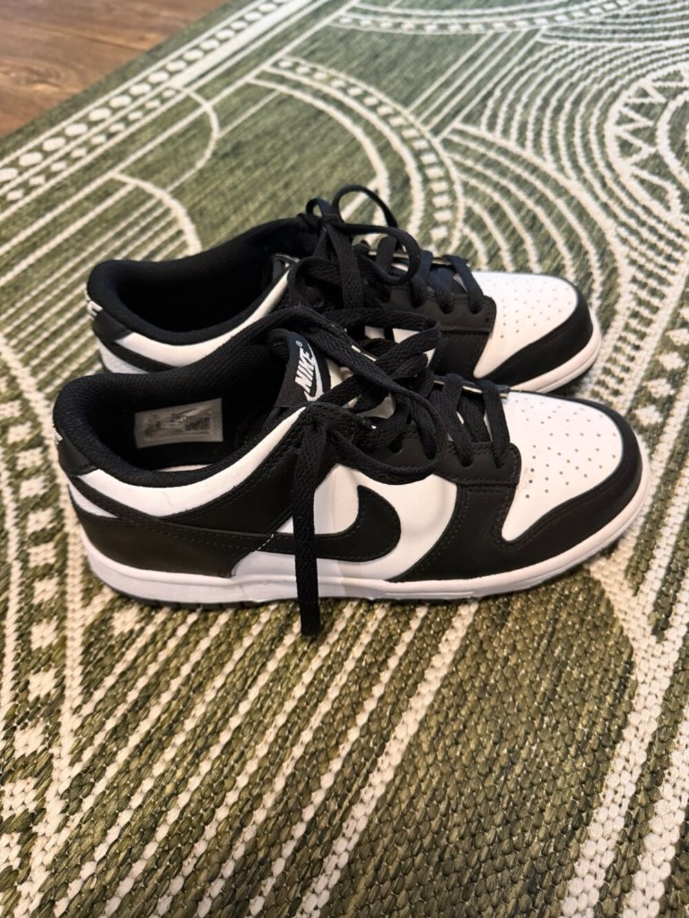 Nike Dunk Low Panda Black White Sneakers 5.5Y NWOT